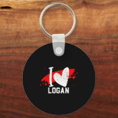 Ik hou van Logan Ik Hart Logan Sleutelhanger (Voorkant)