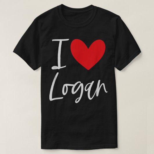 Ik hou van Logan Name Personalized Boy Man BFF Fri T-shirt (Design voorkant)