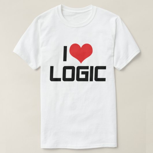 Ik hou van logisch T-shirt (Design voorkant)