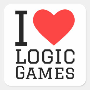 Ik hou van logische spelletjes vierkante sticker