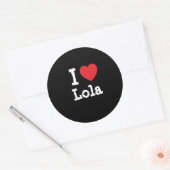 Ik hou van Lola hart T-shirt Ronde Sticker (Envelop)