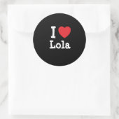 Ik hou van Lola hart T-shirt Ronde Sticker (Tas)