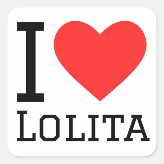 Ik hou van Lolita Vierkante Sticker (Voorkant)