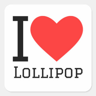 Ik hou van lolly vierkante sticker