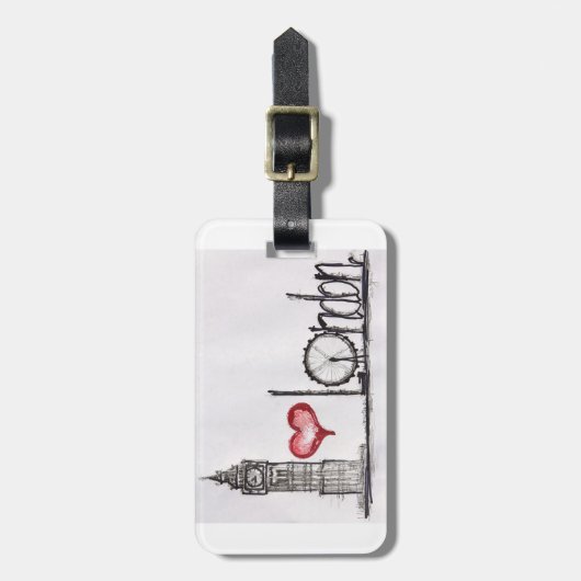 Ik hou van Londen Bagagelabel (Voorkant verticaal)