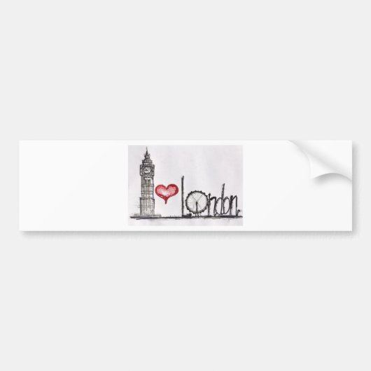Ik hou van Londen Bumpersticker (Voorkant)