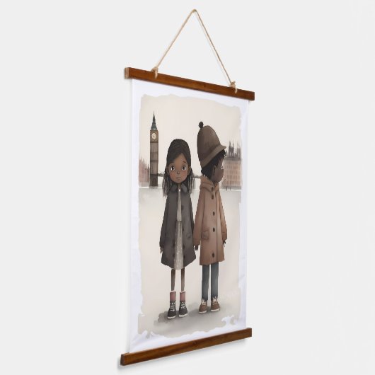 Ik hou van Londen Hangend Wandkleed (Gebogen)