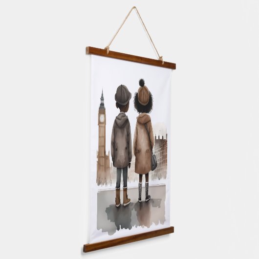 Ik hou van Londen Hangend Wandkleed (Gebogen)