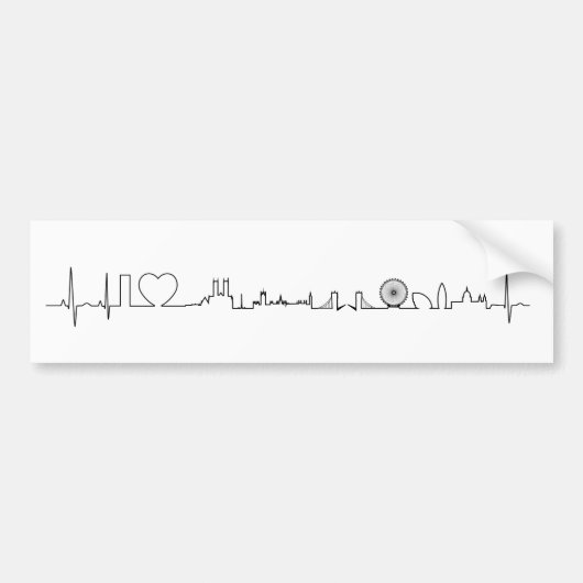Ik hou van London (buitengewone ecg stijl) souveni Bumpersticker (Voorkant)