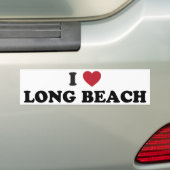 Ik hou van Long Beach California Bumpersticker (Op auto)