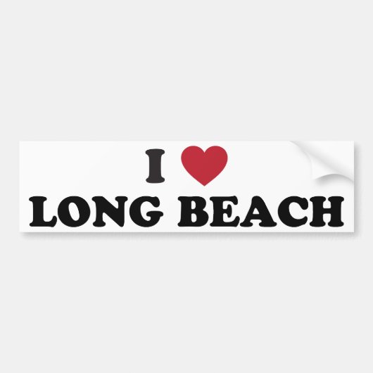 Ik hou van Long Beach California Bumpersticker (Voorkant)