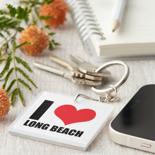 Ik hou van Long Beach Sleutelhanger (Voorkant Rechts)