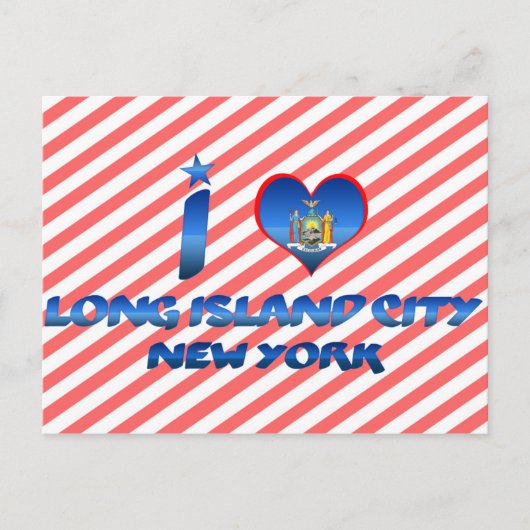 Ik hou van Long Island City, New York Briefkaart (Voorkant)
