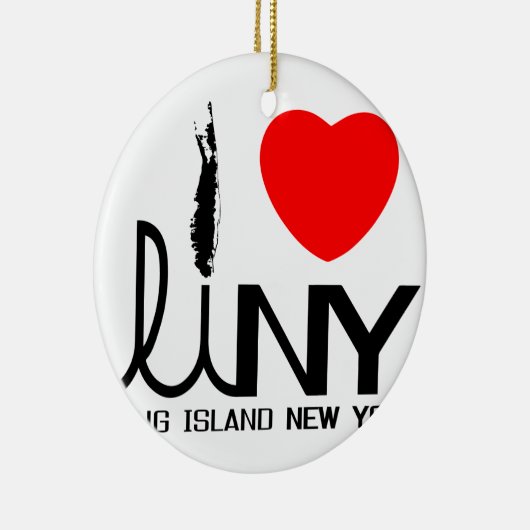 Ik hou van Long Island NY Keramisch Ornament (Rechts)