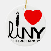 Ik hou van Long Island NY Keramisch Ornament (Voorkant)