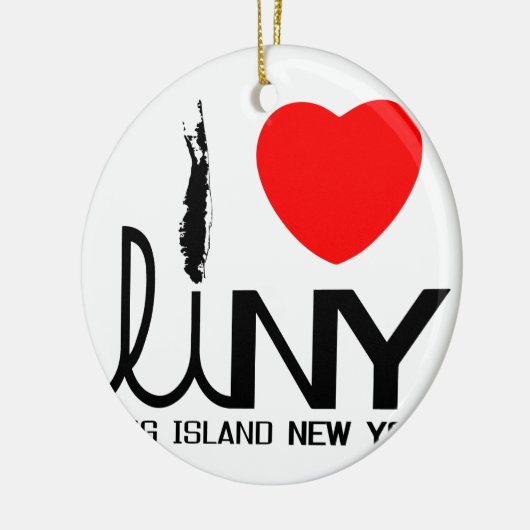 Ik hou van Long Island NY Keramisch Ornament (Links)
