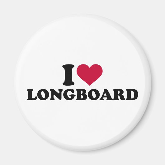 Ik hou van Longboard Magneet (Voorkant)