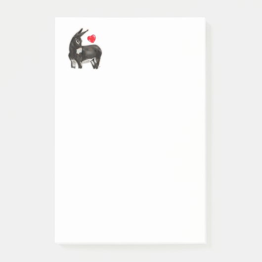 Ik hou van Longears Demure Donkey Post-it® Notes (Voorkant)
