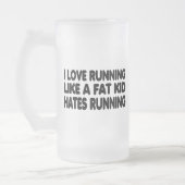 Ik hou van lopen matglas bierpul (Links)