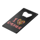 Ik hou van lopen (voor voedsel) creditkaart flessenopener (Achterkant Gekanteld)