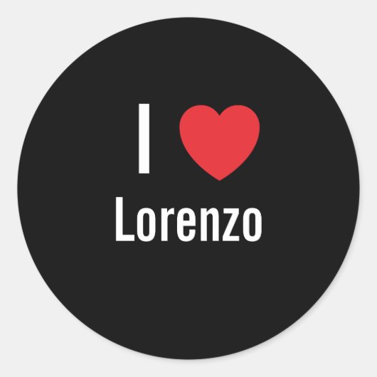 Ik hou van Lorenzo Ronde Sticker (Voorkant)