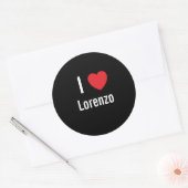 Ik hou van Lorenzo Ronde Sticker (Envelop)