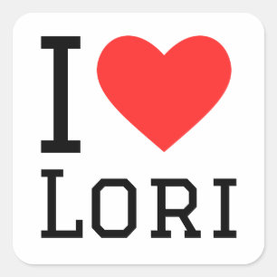 Ik hou van lori vierkante sticker