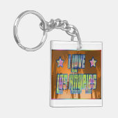 Ik hou van Los Angeles Beauful Oranje Sunset Keych Sleutelhanger (Voorkant Links)