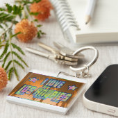 Ik hou van Los Angeles Beauful Oranje Sunset Keych Sleutelhanger (Voorkant Rechts)