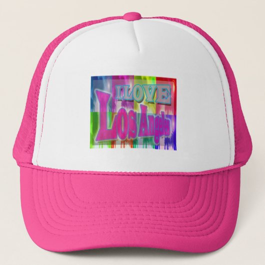 "Ik hou van Los Angeles" Colorful Palms Pet (Voorkant)