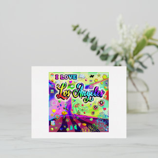 IK HOU VAN Los Angeles Cool Energy Ansichtkaart Folie Feestdagen Briefkaart