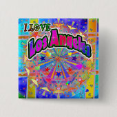 IK HOU VAN Los Angeles Cosmic Unity Knop Vierkante Button 5,1 Cm (Voorkant)