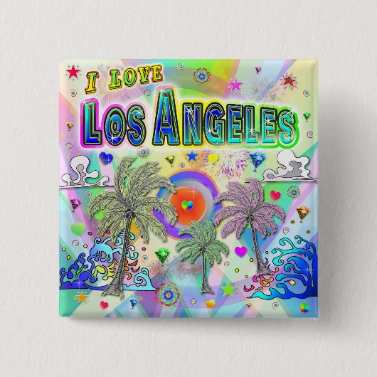 Ik hou van Los Angeles Deep Dream Button (Voorkant)