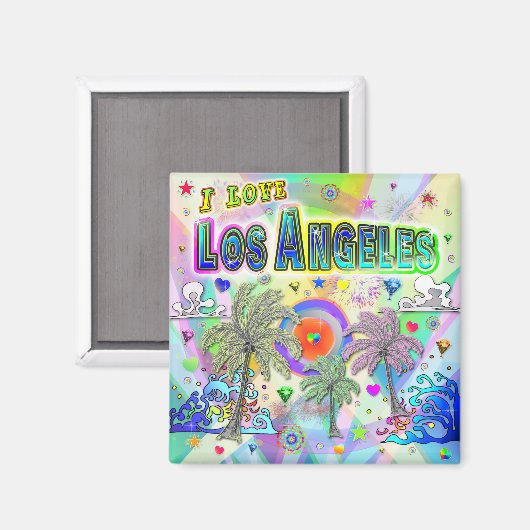 Ik hou van Los Angeles Deep Dream Magnet (Voorkant / Achterkant)