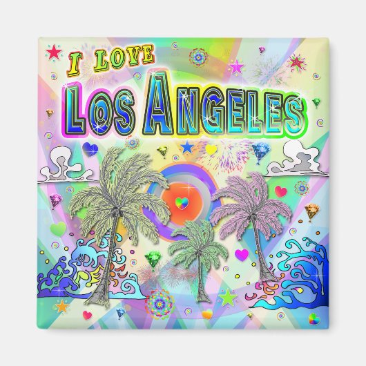 Ik hou van Los Angeles Deep Dream Magnet (Voorkant)