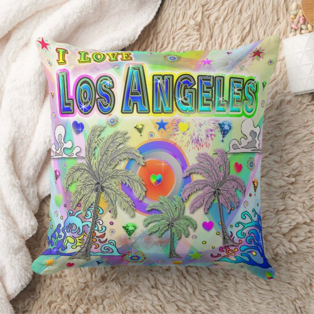 Ik hou van Los Angeles Deep Dream Pillow Kussen (Deken)