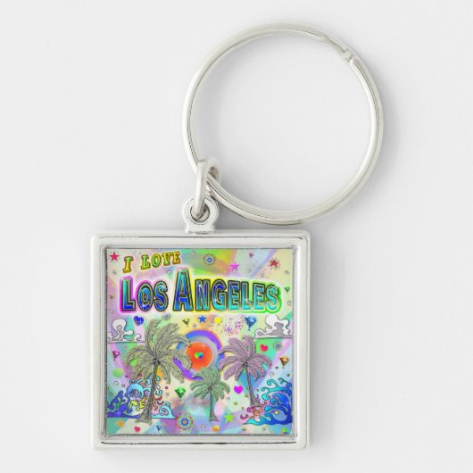 IK HOU VAN Los Angeles Deep Dream Sleutelhanger (Voorkant)