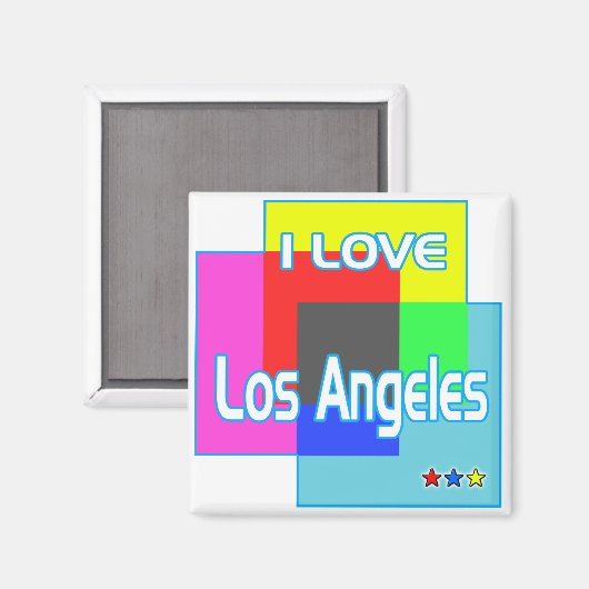 "Ik hou van Los Angeles die 2" Magnet kleuren (Voorkant / Achterkant)
