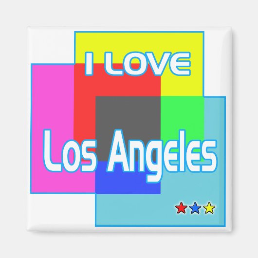 "Ik hou van Los Angeles die 2" Magnet kleuren (Voorkant)
