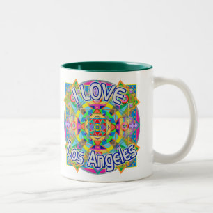 Ik hou van Los Angeles Happy-Mok Tweekleurige Koffiemok