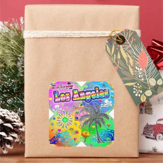 Ik hou van Los Angeles Quadro Seasons Sticker (Feestdagen)