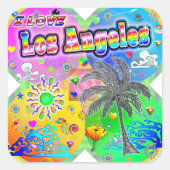 Ik hou van Los Angeles Quadro Seasons Sticker (Voorkant)