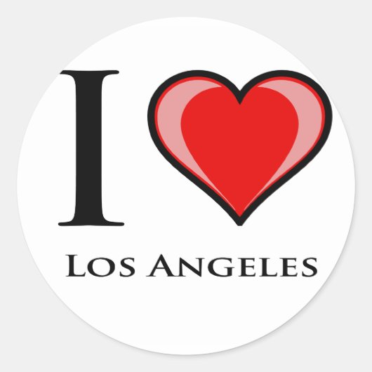 Ik hou van Los Angeles Ronde Sticker (Voorkant)