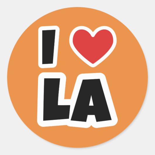 Ik hou van Los Angeles Ronde Sticker (Voorkant)