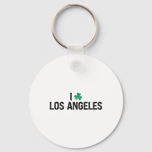 Ik hou van Los Angeles Shamrock Clover St. Patrick Sleutelhanger (Voorkant)