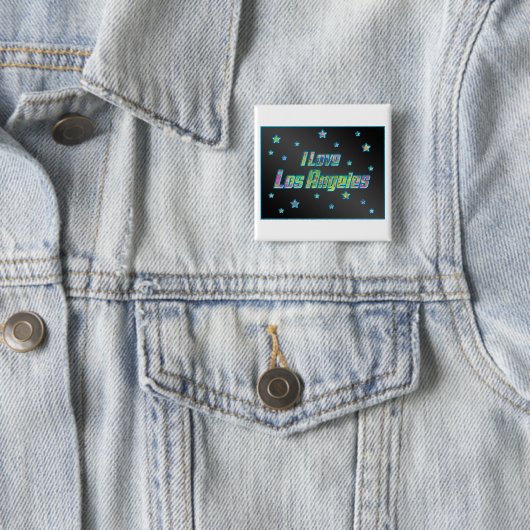Ik hou van Los Angeles Smile Stars Button (In situ)