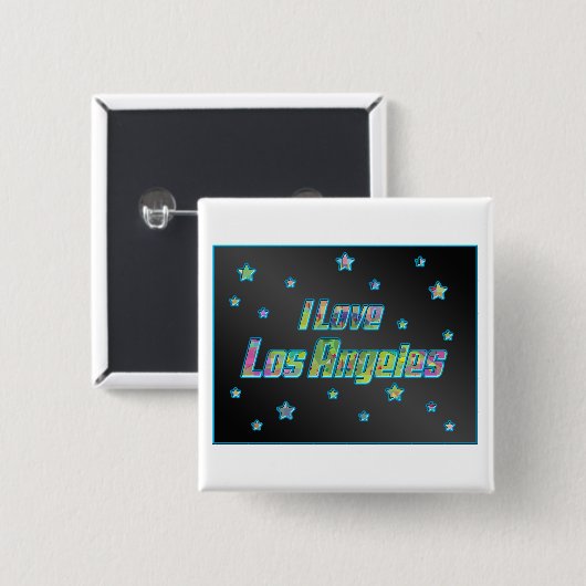 Ik hou van Los Angeles Smile Stars Button (Voorkant /achterkant)