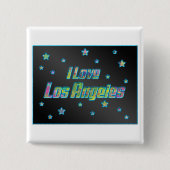 Ik hou van Los Angeles Smile Stars Button (Voorkant)