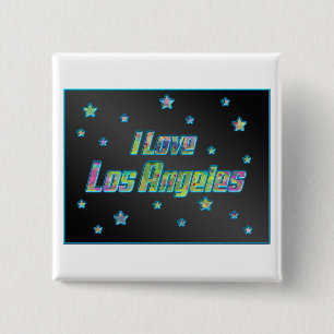 Ik hou van Los Angeles Smile Stars Button