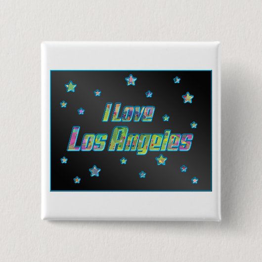 Ik hou van Los Angeles Smile Stars Button (Voorkant)